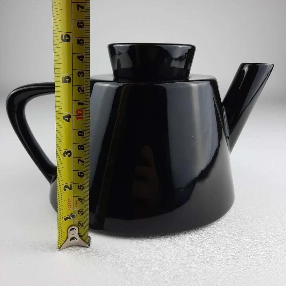 IKEA of Sweden Black Varme Teapot w/ Lid #12289 Modernist Design Black RARE EUC